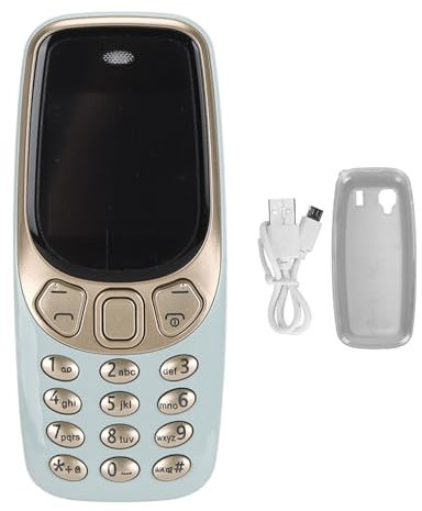 Tangxi Das Kleinste Entsperrte Mobiltelefon der Welt, GSM 3 in 1 MINIHandy mit 3 SIM Karten, Freisprech Bluetooth Musikplayer, Sprachwechsler (Grün Gold)