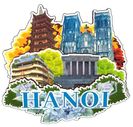 Hanoi Vietnam Wooden Fridge Magnet Funny 3D Handmade City Travel Souvenirs Crafts Refrigerator Stickers Home Office Decor Collection Gift