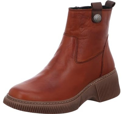 Gemini Damen Stiefelette Leder Niete Keilabsatz lose Einlagen 033609-02, Größe:39 EU, Farbe:Braun