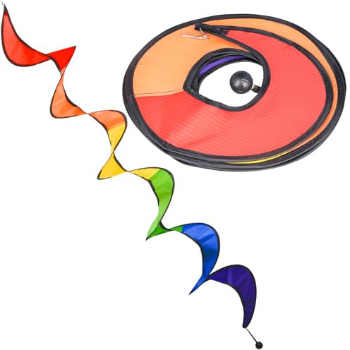 Windspiel Spirale,Windspirale Twister,Windfahne Für Draußen,Windmühle Wind Spinner,UV-beständiges und Wetterfestes Windspiel,Buntes Regenbogen Windspinner für Gartendekoration,22 x 150cm