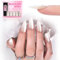 EBANKU Lot de 30 faux ongles préformés à coller en amande blanche chromée - Ongles en gel épais en acrylique pour ongles plats avec colle à ongles