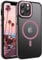 DOMAVER Coque Magnétique pour iPhone 13 Pro Cadeau de Noël, Compatible avec MagSafe, Ridige Case Etui Antidérapante Fin Houssse Téléphone iPhone 13 Pro Translucide Classic Mate, Rose