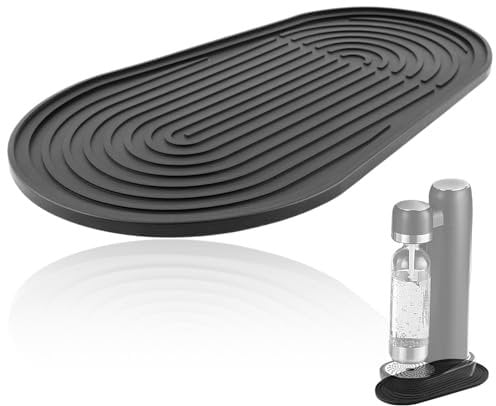 eModwey Exklusives Silikonmatte Kompatibel mit SodaStream Duo, rutschfeste und Stabile Abtropfmatte, Hochwertiges Zubehör, Schützt vor Wasserflecken, Hitzebeständig, 30x18.2 cm