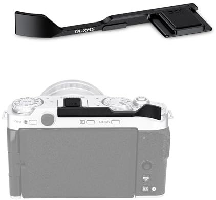 JJC XM5 - Supporto per Pollice in Metallo per Fotocamera Mirrorless FUJIFILM FUJI X-M5, Presa Migliorata per Riprese con una Sola Mano, Nero