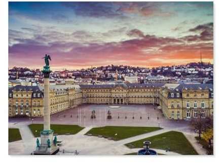Neues Schloss Stuttgart mit Schlossplatz，Puzzles 1000 Teile für Erwachsene, Klassische Puzzle Jungen Mädchen Puzzle für Kinder Teenager Lernspiel Spielzeug（50x70cm）-F69