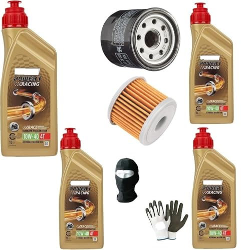 COMPATIBILE CON DUCATI MONSTER 695 KIT TAGLIANDO MOTO 4 LITRI DI OLIO C-(ASTROL) 10W40 4T POWER 1 RACING SINTETICO+FILTRO OLIO MANUTENZIONE CAMBIO OLIO MOTORE