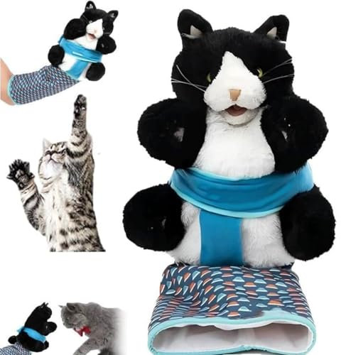 oyeftp katzenspielzeug, Katzen Wrestling Handschuh, Interaktives Katzenspielzeug, Handpuppe Katze Kuscheltier mit Robuster Polsterung, Katzen Plüschpuppe Katzenspielzeug Kitten Sicheres Spielen