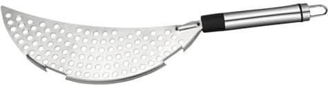 Passoire à Casserole Demi-Lune en Acier Inoxydable, 1 Pièce | Poêles Compatibles, Nettoyage Facile, Évacuation Rapide du Surplus Liquide, Usage Quotidien sans Effort