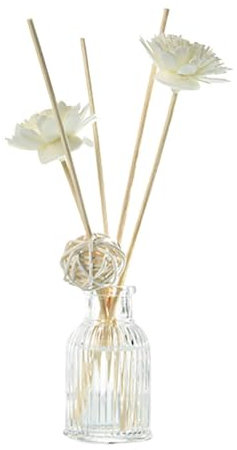 Diffuseurs d'huile avec bâtons naturels, bouteille en verre et huile parfumée 50 ml Décoration de Noël Flocon de neige (K, taille unique)