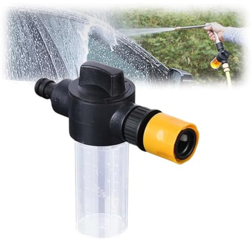 Water Hose Spray Gun Garden Hose Nozzle, Inline Hose Pipe Spray Gun with Soap Dispenser Connector Car Cleaning Spray Nozzle for Garden Hose Garden Feeder Hose Attachment