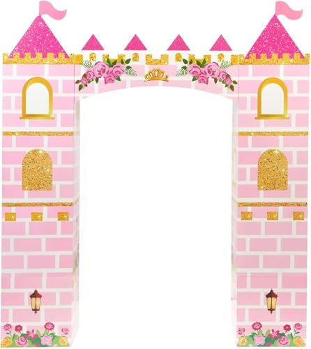WERNNSAI Princess Castle Cardboard Party Decorations for Kids Birthday | Girls DIY Cardboard Playhouse Birthday Party Decoration Pretend Play Photo Backdrop Decor Supplies