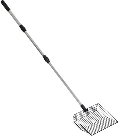 Cat Litter Shovel - Manico lungo in lega di alluminio robusto | Parola di gatto con foro sottile con manico ergonomico, pala lunga per la cura degli animali domestici e facile pulizia a casa