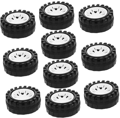 FIXOSHEE 10 Stück Spielzeugräder 2,5x51mm Bruchfest für Ferngesteuerte Modellautos Rc Auto Selbstgemacht Ersatzräder Zubehör für Spielzeugfahrzeuge