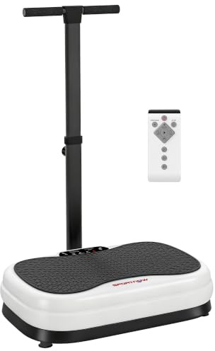 SPORTNOW Vibration Plate Exercise Machine for Weight Loss Adjustable Handle | Quiet Vibrating Plate, Lymphatic Drainage, Removable Handle, Remote Control, Auto or Manual Speeds