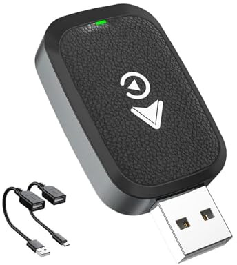 LiYaBaiHuo Für Volvo XC40 xc-40 2018-2026, CarPlay Wireless Mini Adapter Wireless Carplay Adapter mit Wired Carplay USB Schnelle Verbindung,A/Black