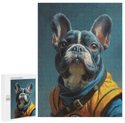 500 PCS Jigsaw Puzzles for Teenagers Dragon Ball Z Frenchie Art Print Puzzles for Teenagers Precision Cutting Help The Brain Exercise Stress Reduction Gifts 500 PCS