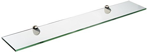 spancraft Glas p-8 X 27-brushed Stahl Pfau Glas Regal, Stahl gebürstet, 20,3 x 68,6 cm 4.75 x 36 gebürsteter stahl