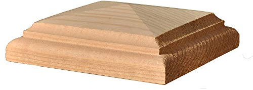 profilierte Pfostenkappe aus Lärche, für Pfosten 9x9 cm