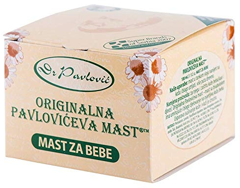 Original Dr. Pavlovic Babycreme - Windel Ausschlag Behandlung, trockene Haut feuchtigkeitsspendend, Baby-Hautpflege-Salbe mit Kamille 100 ml
