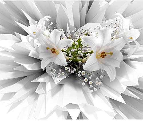 decomonkey Fototapete 3d Effekt Blumen Lilien 250x175 cm XL Tapete Wandbild Bild Fototapeten Tapeten Wandtapete Abstrakt Modern