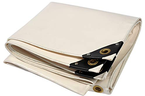 NEMAXX® Telone di copertura premium impermeabile [400x600cm]–Telo camion resistente ai raggi UV [650 g/m²] con occhielli,telo in PVC per giardino,tetto & cantiere–Copertura invernale – Bianco – 24m²