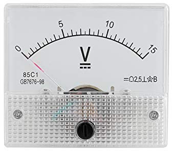 Mini corrente analogica Amperometro Voltmetro, Professional 2.5 Voltaggio analogico Voltmetro analogico Pannello Amperometro Voltmetro corrente CC 85 Analogico Corrente C1 (DC