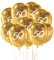 Oblique Unique® Luftballon Set Zahl 50 für Geburtstag Goldene Hochzeit Feier Jubiläum Party 10 Deko Ballons Gold Weiß