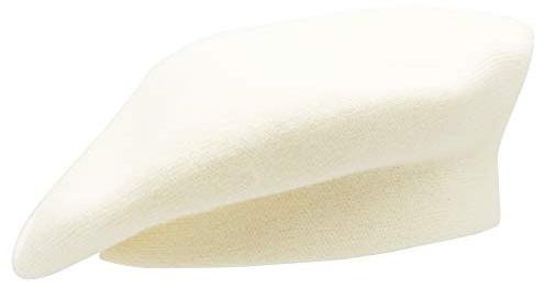 Umeepar Damen Französischen Baskenmütze Mütze Reversible Kaschmir, Einheitsgröße, Weiß