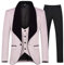 Allthemen Abiti da Uomo 3 Pezzi Prom Wedding Tuxedo Suit per Uomo Scialle con Bavero One Button Blazer Gilet Pantaloni Rosa S