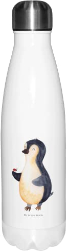 Mr. & Mrs. Panda Thermosflasche Pinguin Marienkäfer - Geschenk, aufmerksam, Freude, Thermoflasche, Isolierflasche, Trinkflasche, Wunder, Edelstahl,