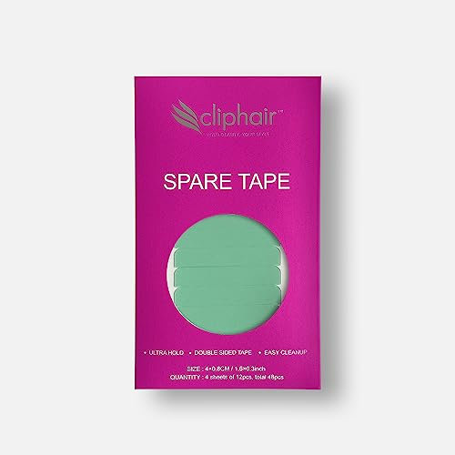 Cliphair Tape Extension Tabs, Spare Tape Tabs for Hair Extensions, Pack of 48 Double Sided Hair Extension Tapes, Ultra Hold, Waterproof, Easy Clean Up