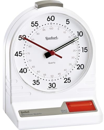 Hanhart Tischstoppuhr Mesotron - Schwarz - Quarzgesteuert - Analog - 0-60 Sek., 0-60 Min. - Laufzeit ca. 20 Std. - Inkl. 1,5V-Mignonzelle (AA)