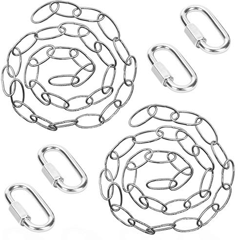 2-Pcs hängende Kettenverlängerung, Sonku 39 Zoll lange Edelstahlkette Heavy Duty mit 4-Pcs-Verbindungsschlössern für hängende Vogelfutter Pflanzgefäße Laternen und Ornamente