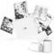 Phomemo Tragbarer Druckersatz 3 Papierrollen enthalten-Thermischer Bluetooth-Taschendrucker Sofortiger Fotodrucker Telefondrucker kompatibel mit Android iPhone iPad für Children Weiß, M02 Drucker