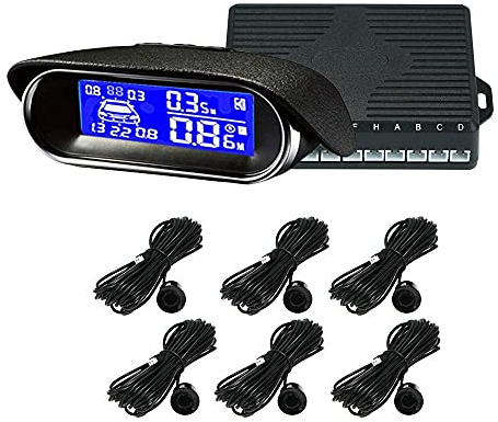 Dual Core Parking Radar - 6 Sensor Rear & Front View LCD Display Backup Radar