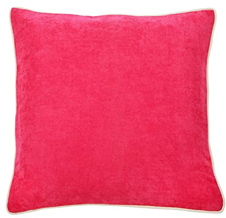 Done Kissenbezug Joy 3 Größen viele Farben - weicher Velour Stoff - knallige Farben mit Keder in beige - Moderne Hüllen, Größe Kissen:65 x 65, DONE:pink 2034
