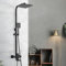 TVTIUO Columna de ducha Ducha Para Baños Set,Negro para Baño Set Ducha, 3 Modos con 8“ Latón Alcachofa Ducha Lluvia y Cuadrado Ducha de Mano,Altura Ajustable