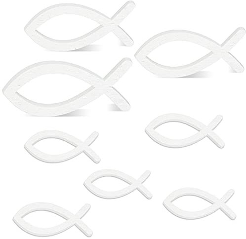 Yi'antai Fische Streudeko Kommunion Deko, 120 Stück Fische Deko Tischdeko Taufe Junge Mädchen, Deko Konfirmation Holz Fische Streuartikel, Kommunionsdeko Konfirmation Erstkommunion Deko