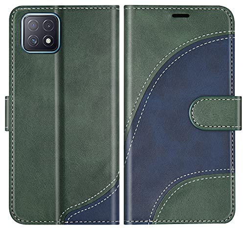 BoxTii Coque pour Oppo A72 5G / Oppo A73 5G / Oppo A92S / Oppo Reno 4Z, Portefeuille Etui en Cuir PU, Magnétique Protection Housse Coque pour Oppo A72 5G / Oppo A73 5G / Oppo A92S, Vert