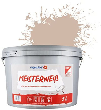Farbklecks24 Meisterweiß Color, Wandfarbe Braun 8-0 (5L),(versch. Farben),hohe Deckkraft