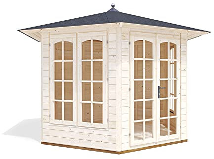 Dunster House Wooden Summerhouse 3 x 2.5 Metres Hexagonal Garden Shelter Sun Room Vantage 300