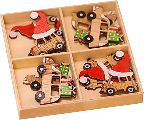 AVRYN Art Figurine Statue, Sculpture, Christmas Hanging Wooden Tags - Hand Paint Christmas Tree Decoration Supplies for Party Favor, Stocking Stuffers, Gift Box