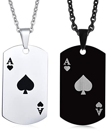 Bysonglezai Necklace Men Sweater Chain Women Long Necklaces Gift Poker Card Pendant Necklace Ace Of Spades Playing Card Necklace For Men Ace Of Spades Pendant