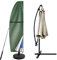 wiipara Parasol Cover with Rod, Parasol Protective Cover fit for Waterproof UV-Block Windproof Large Umbrella Cover with Zip and Storage Bag for Garden Outdoor (Green, 205x25x57/48(bottom) cm)