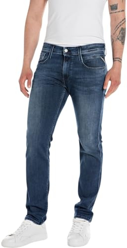 Replay men's jeans with power stretch, blue (Medium Blue 009), 31W / 32L