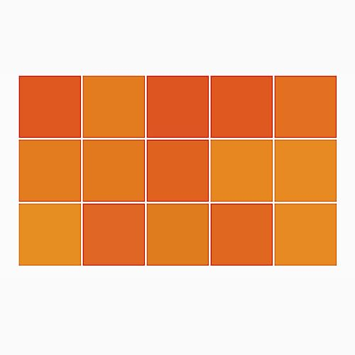 Ulticool Dekoration Aufkleber Fliesen - Orange Retro Vintage Farben - 15x15 cm - 15 Stück Selbstklebende Klebefolie - Rückwand für die Wand Badezimmer - Küchenwand Küche - Sticker Abwaschbar