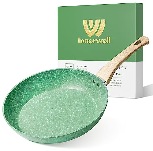 Innerwell Antihaft Bratpfanne 28 cm, Pfanne Induktion mit Keramik Antihaftbeschichtung in Profiqualität, Omelette Pfanne, Gesunde Granit Pan, Backofenfest, PFOA-frei, Spülmaschinenfest, Mintgrün
