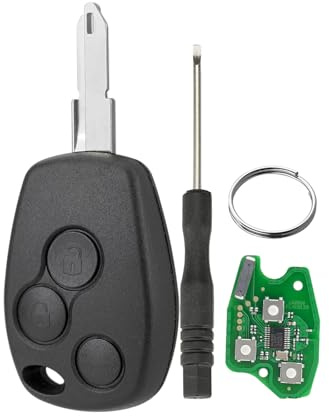 Auto Gerade Schlüssel für Renault Megane Modus Clio Logan Kangoo Sandero Duster Schlüssel 433MHZ PCF7946 206 (NE72) Klinge mit Schraubendreher und Schlüsselring 3-Tasten