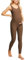 Maacie Mutterschaft Körper Anzug Trendy Mutterschaft Kleidung Double Knit Yoga Hosen Braun XL