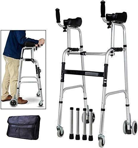 Gehgestell mit Armlehnen-Stützpolster, medizinischer 4-Rad-Rollator, Gehhilfe für ältere Menschen, verwendet für Senioren. Gehgestell, doppelter Komfort